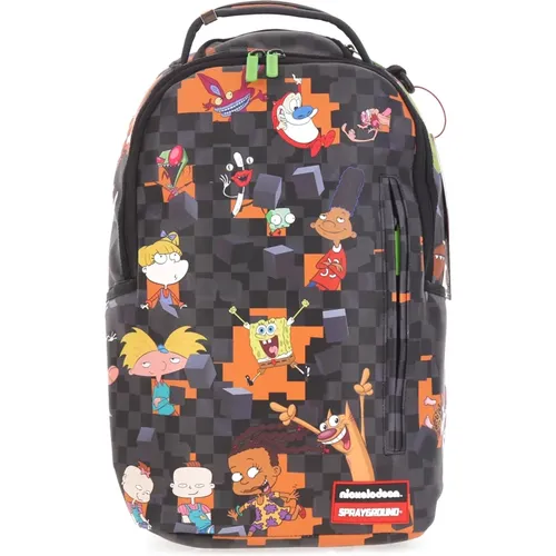 Nicktoons Bust Through Checkers Backpack , male, Sizes: ONE SIZE - Sprayground - Modalova