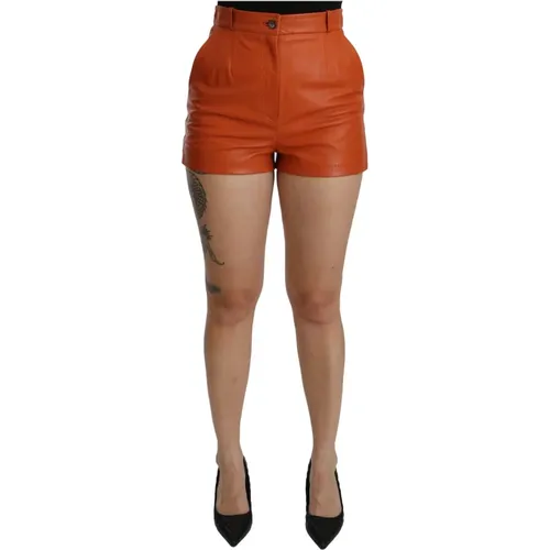 Leder High Waist Mini Shorts - Dolce & Gabbana - Modalova