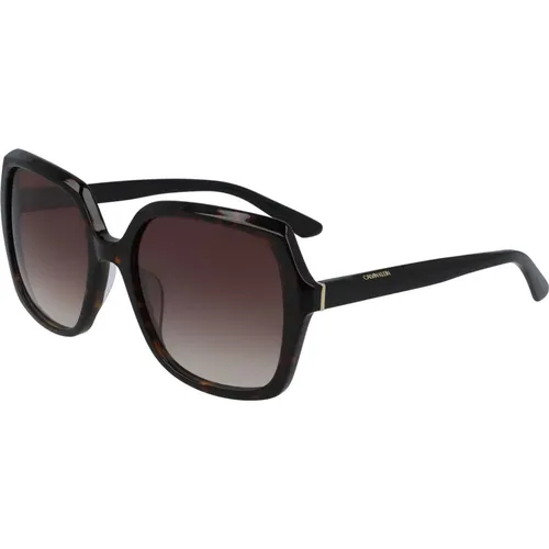 Dark Havana Sonnenbrillen , Damen, Größe: 57 MM - Calvin Klein - Modalova