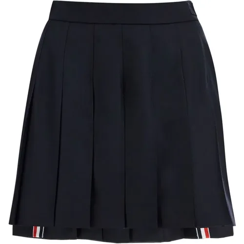 Pleated Wool Mini Skirt , female, Sizes: XS, S - Thom Browne - Modalova