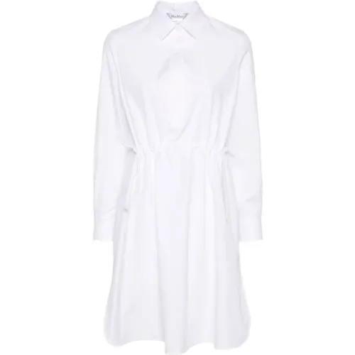 Weiße Baumwollpopeline-Kleid , Damen, Größe: XS - Max Mara - Modalova