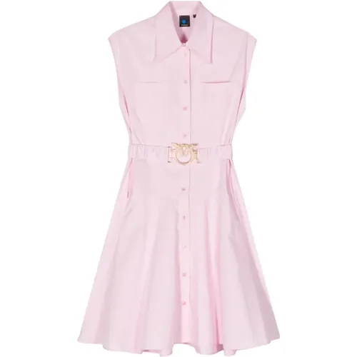 Bubblegum Panelled Poplin Dress , female, Sizes: S - pinko - Modalova
