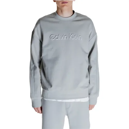 Geprägter Logo-Sweatshirt-Kollektion Baumwolle Polyester Elasthan , Herren, Größe: L - Calvin Klein - Modalova