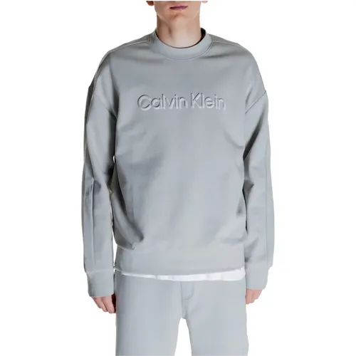 Geprägter Logo-Sweatshirt-Kollektion Baumwolle Polyester Elasthan , Herren, Größe: M - Calvin Klein - Modalova