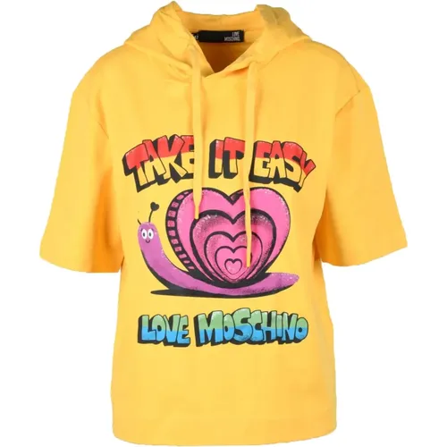 Baumwolle Elasthan Stylisches Top , Damen, Größe: 2XS - Love Moschino - Modalova