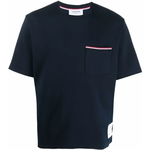 Blaues Oversized Taschen T-Shirt , Herren, Größe: L - Thom Browne - Modalova