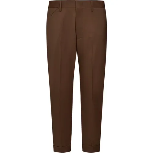 Wool Blend Cropped Trousers , male, Sizes: W31, W38, W40, W32, W33, W35, W34, W36 - Low Brand - Modalova