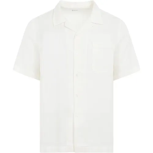 Ecru Cotton Bowling Collar Shirt , male, Sizes: S, M, L - Universal Works - Modalova