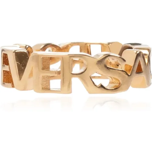 Ring mit Logo , Damen, Größe: 48 MM - Versace - Modalova