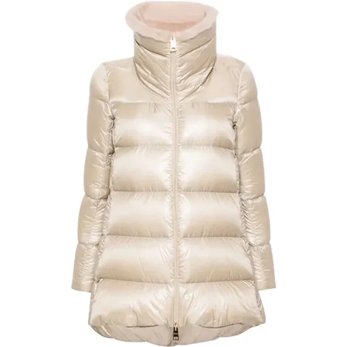 Gepolsterte Winterjacke mit Kunstpelzkragen , Damen, Größe: XS - Herno - Modalova