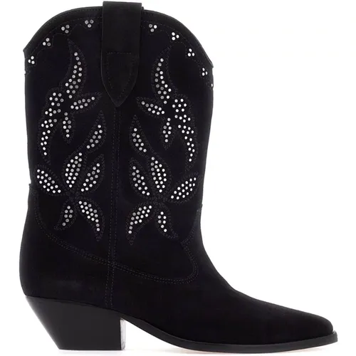 Suede Texan Boots with Studs , female, Sizes: 3 UK, 4 UK - Isabel marant - Modalova