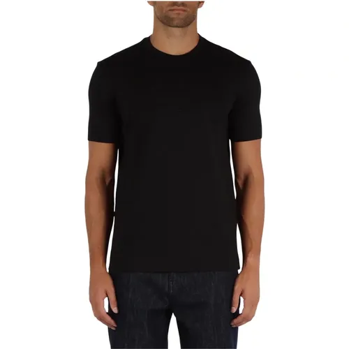 Baumwoll Logo Besticktes T-Shirt - Emporio Armani - Modalova