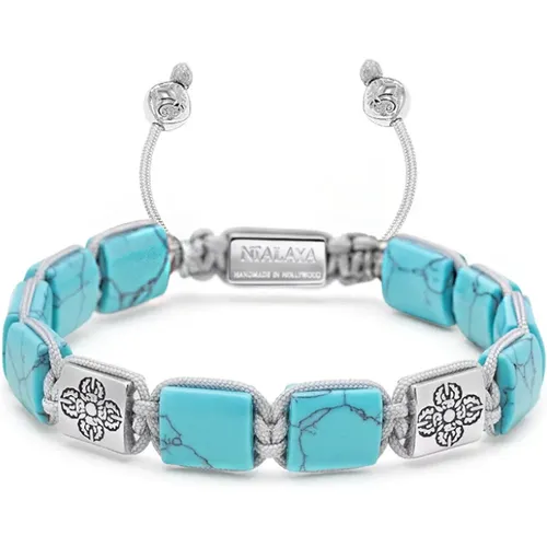 The Dorje Flatbead Collection - Turquoise and Silver , male, Sizes: XL, L, M, 2XL - Nialaya - Modalova