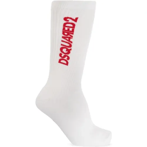 Red D2 Socks , male, Sizes: XL - Dsquared2 - Modalova