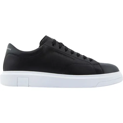 White Leather Low Profile Sneakers , male, Sizes: 5 UK - Armani Exchange - Modalova