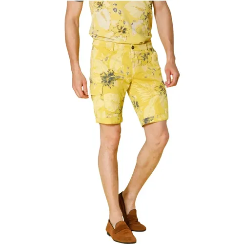 Herren Blumen Cargo Bermuda Shorts , Herren, Größe: M - Mason's - Modalova