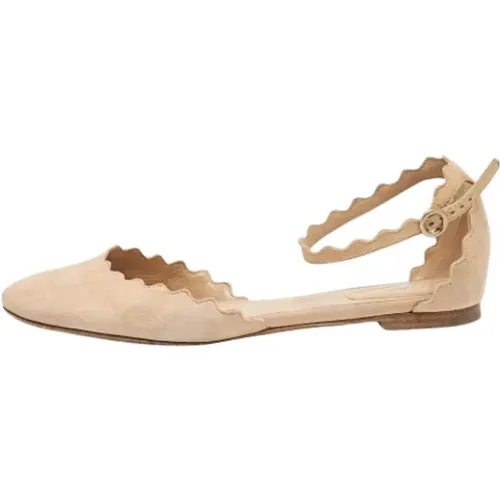 Pre-owned Suede flats , female, Sizes: 4 1/2 UK - Chloé Pre-owned - Modalova