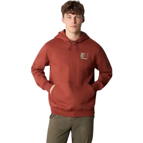 Hooded Sweatshirt with Front Writing and Back Print , male, Sizes: M, L - The North Face - Modalova