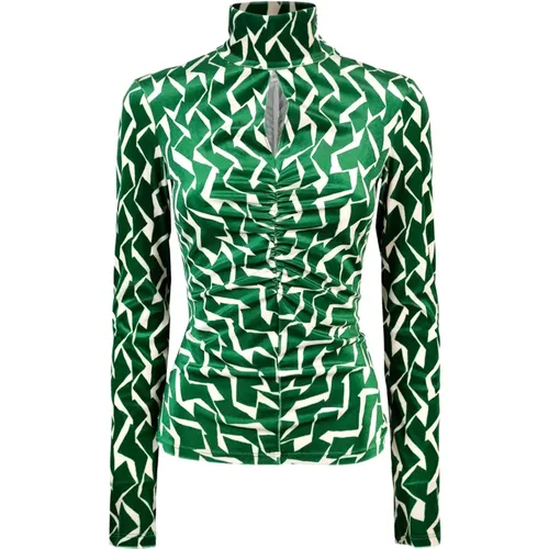 Grünes Stretch-Top mit einzigartigem Cut-Out-Detail , Damen, Größe: M - PATRIZIA PEPE - Modalova