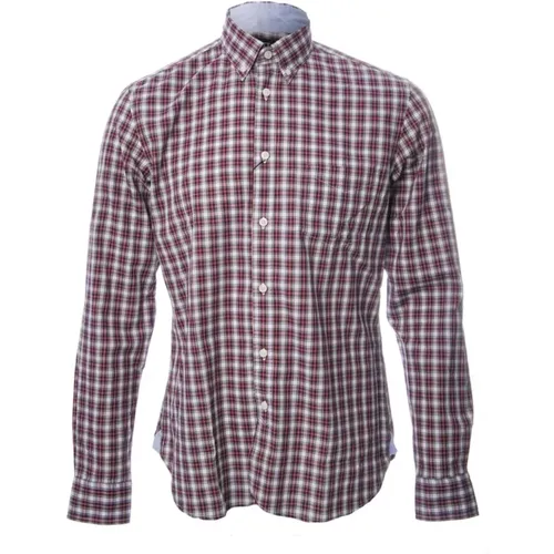 Mini Tartan Shirt with Chambray Details , male, Sizes: S - Hackett - Modalova