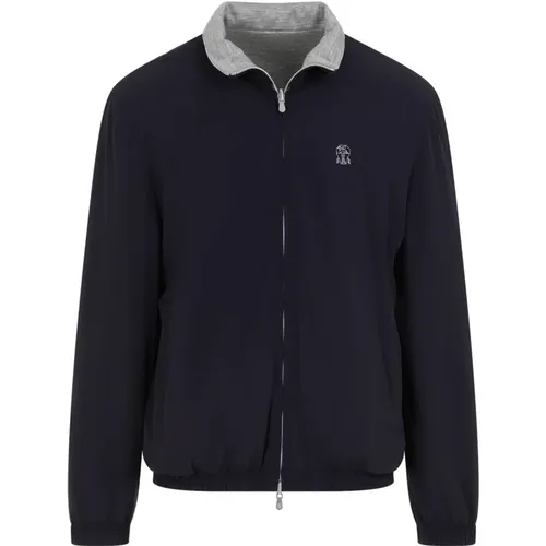 Wendbare Navy Jacke - BRUNELLO CUCINELLI - Modalova