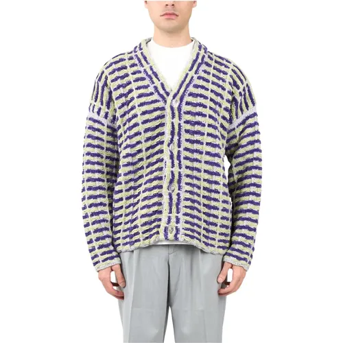 Oversized Knit Cardigan with Button Closure , male, Sizes: S, L, M - Bonsai - Modalova