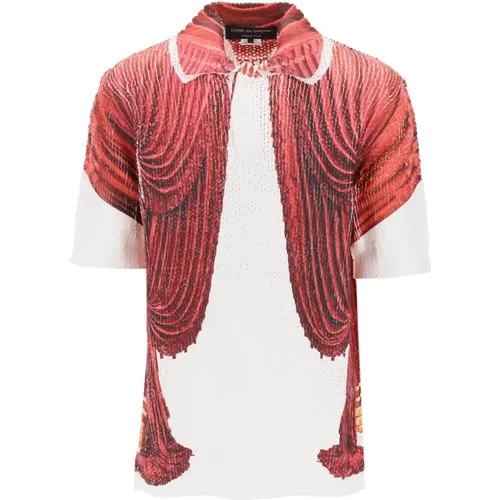 Knit polo shirt with theater print , male, Sizes: L, M - Comme des Garçons - Modalova