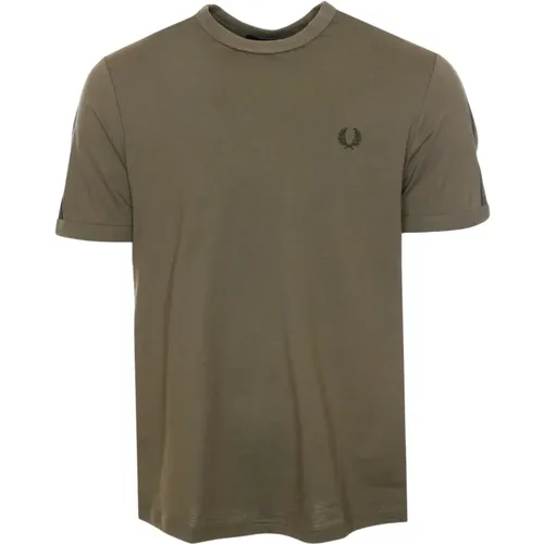 Sportliches T-Shirt mit Lorbeerkranz-Details , Herren, Größe: M - Fred Perry - Modalova