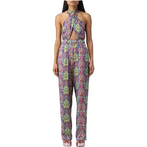 Women Jumpsuit with All Over Print , female, Sizes: S, XS - Gaëlle Paris - Modalova