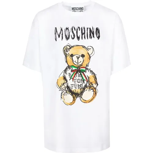 Teddybär-Print T-Shirt , Damen, Größe: 2XS - Moschino - Modalova