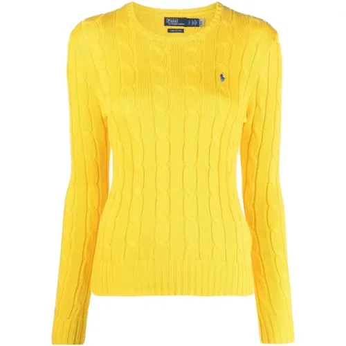 Gelbe Sweaters mit Logo-Stickerei , Damen, Größe: XS - Polo Ralph Lauren - Modalova