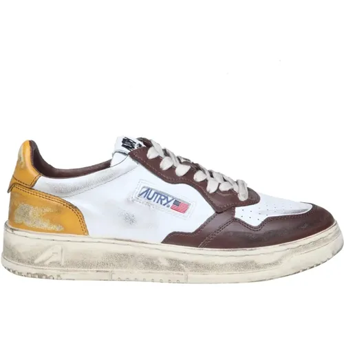 Men's Shoes Sneakers White/brown Ss24 , male, Sizes: 6 UK, 7 UK - Autry - Modalova