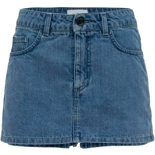 Vintage Denim Miniskirt Low Waist Logoed Button , female, Sizes: XS, 2XS, M, S - MVP wardrobe - Modalova