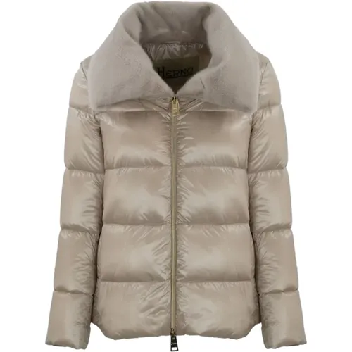 Gepolsterte Eco-Pelz Langarmjacke , Damen, Größe: M - Herno - Modalova