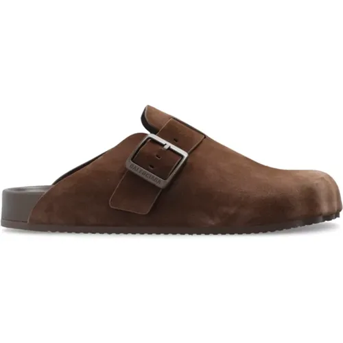 ‘Sunday’ suede slides , male, Sizes: 7 UK, 6 UK - Balenciaga - Modalova