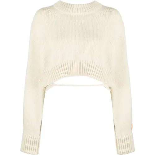 Open-Back Cropped Wool Jumper , female, Sizes: L, S - Heron Preston - Modalova