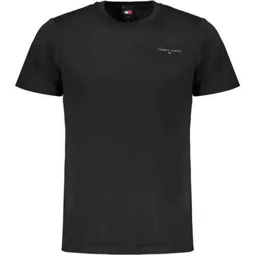 Kurzarm Logo Print Baumwoll T-Shirt , Herren, Größe: S - Tommy Hilfiger - Modalova