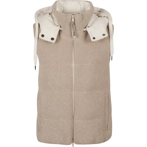 Cotton Down Jacket - , female, Sizes: S - BRUNELLO CUCINELLI - Modalova