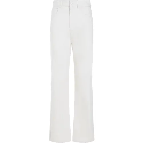 White Cotton Wide Leg Trousers , female, Sizes: 3XS, 2XS - Max Mara - Modalova
