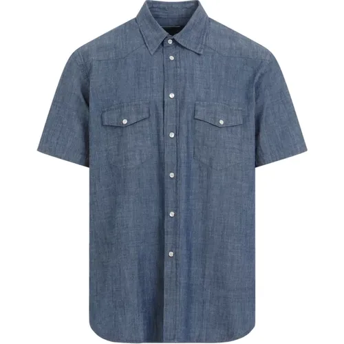 Indigo Western Garage Shirt , male, Sizes: S, M, L - Universal Works - Modalova