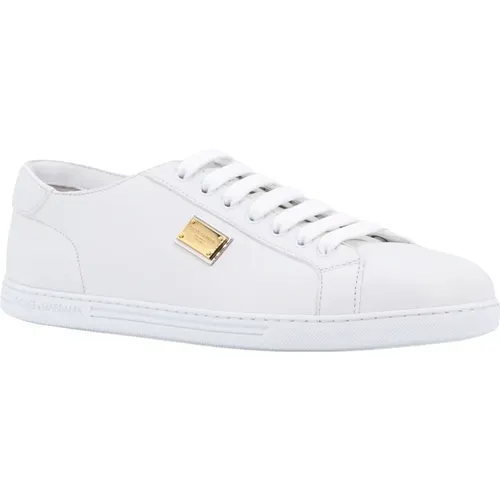 Weiße Ledersneakers Aw23 , Herren, Größe: 39 EU - Dolce & Gabbana - Modalova