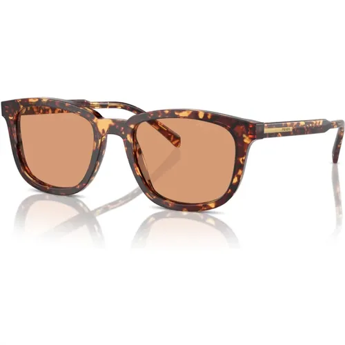 Magma Tortoise/Orange Sunglasses , male, Sizes: ONE SIZE - Prada - Modalova