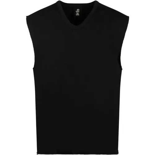 Schwarzes Tank T-Shirt mit Geometrischen Nähten , Herren, Größe: L - Thom Krom - Modalova