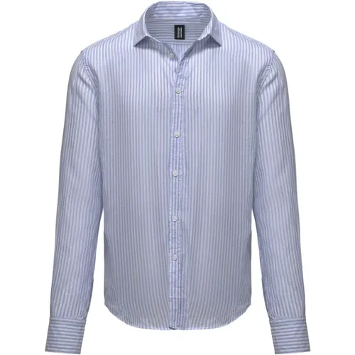 Striped linen/cotton shirt , male, Sizes: 3XL, 2XL, XL, L, XS, S, M - BomBoogie - Modalova