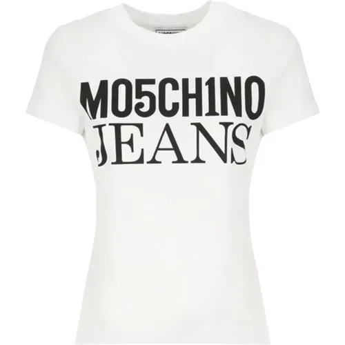 Kurzarm T-Shirt Stilvoller Komfort , Damen, Größe: S - Moschino - Modalova