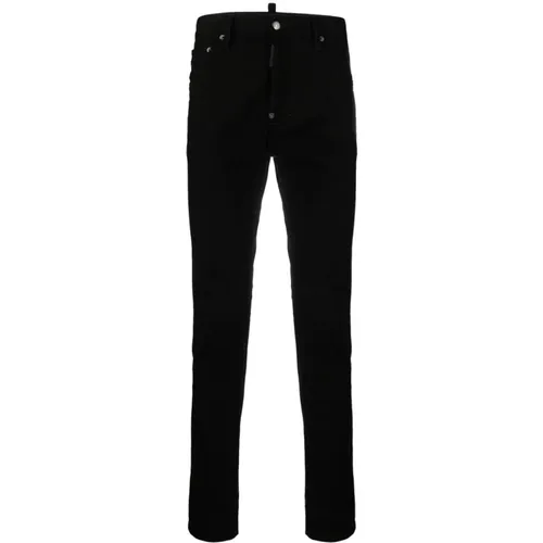 Schwarze Denim Jeans mit Reißverschluss , Herren, Größe: 2XL - Dsquared2 - Modalova