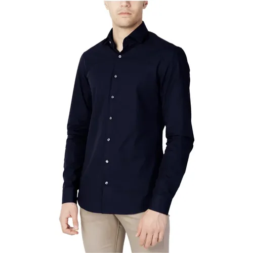 Blaues einfarbiges klassisches Hemd , Herren, Größe: 3XL - Calvin Klein - Modalova