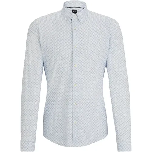 White Slim Fit Jersey Shirt Roan , male, Sizes: XL - Hugo Boss - Modalova