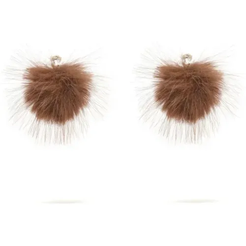 Braune Kristall Pom Pom Stud Ohrringe - Simone Rocha - Modalova