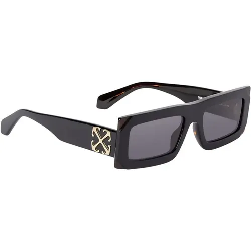 Laurel Sonnenbrille Schwarz mit dunkelgrauen Gläsern - Off White - Modalova